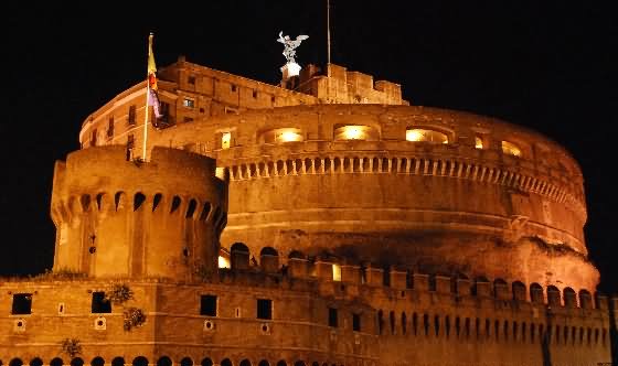 Castel Sant'Angelo Looks Golden At Night