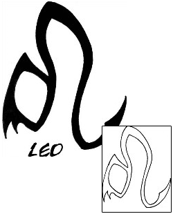 Classic Black Leo Symbol Tattoo Stencil