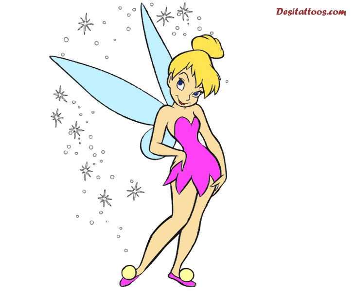 Classic Colorful Tinkerbell Tattoo Design