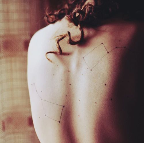 Classic Leo Constellation Tattoo On Girl Full Back