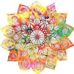 Colorful Hippie Flower Tattoo Design