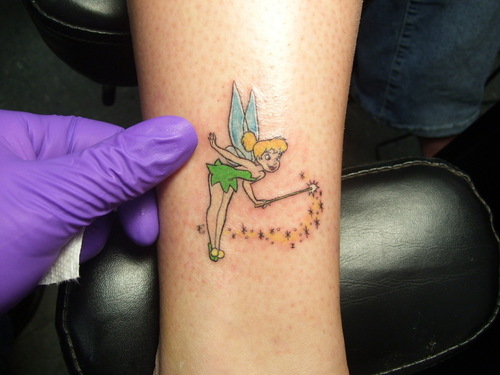 Colorful Tinkerbell Tattoo Design For Arm