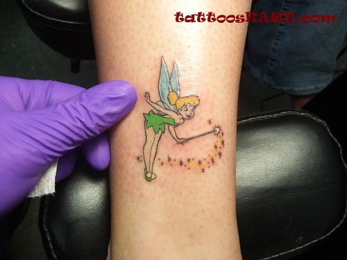 Colorful Tinkerbell Tattoo Design For Wrist