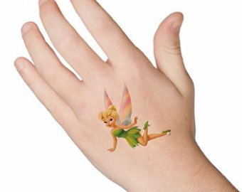 Colorful Tinkerbell Tattoo On Hand