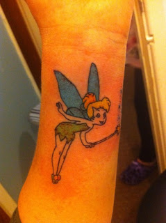 Cool Colorful Tinkerbell Tattoo Design For Wrist