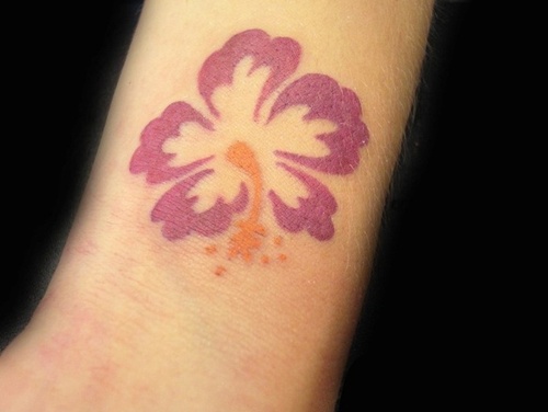 Cool Hawaiian Flower Tattoo Design For Arm