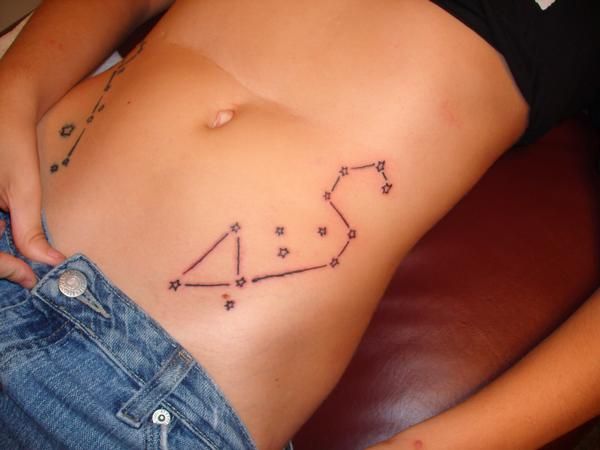Cool Leo Constellation Tattoo Design For Side Rib