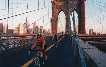 Cycling On The Brooklyn Bridge