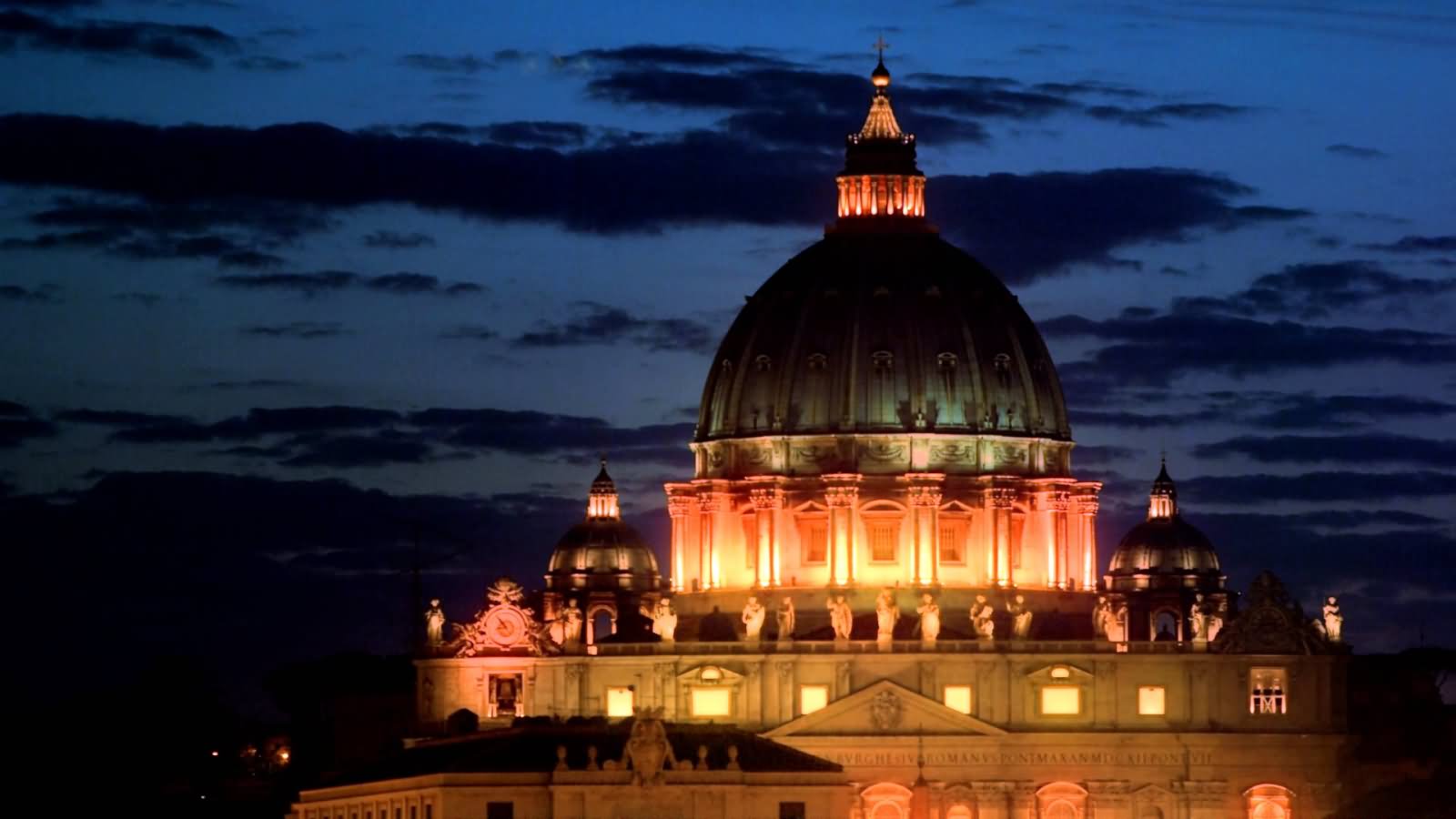 Dome Of St. Peter's Basilica At Night