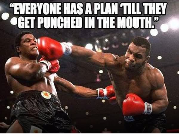 Everyone Has A Plan Till They Get Punched In The Mouth Funny Boxing Meme Picture