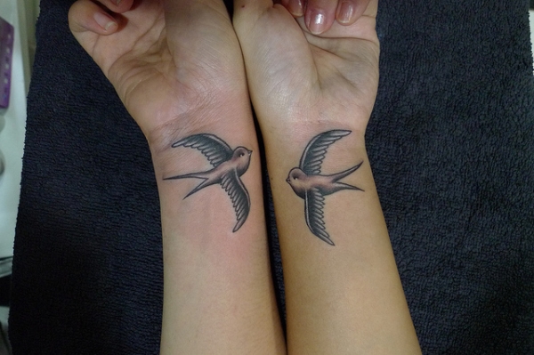 Flying Birds Friendship Tattoo