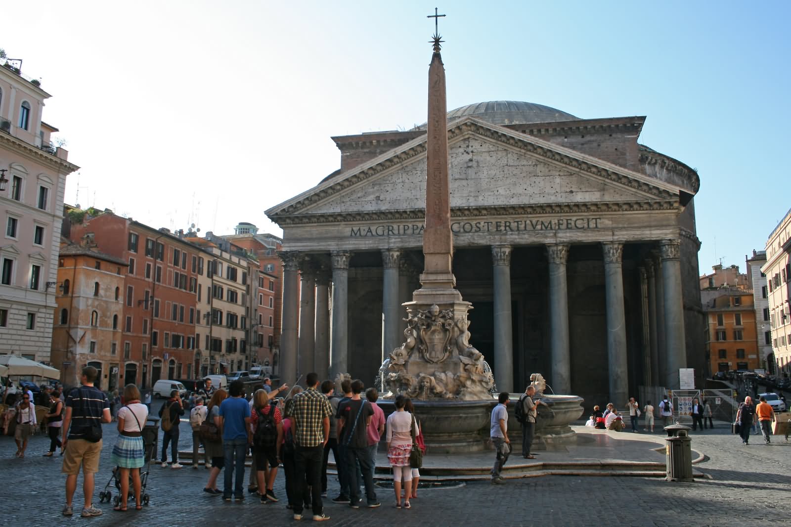 Fontana del Pantheon And Pantheon In Rome