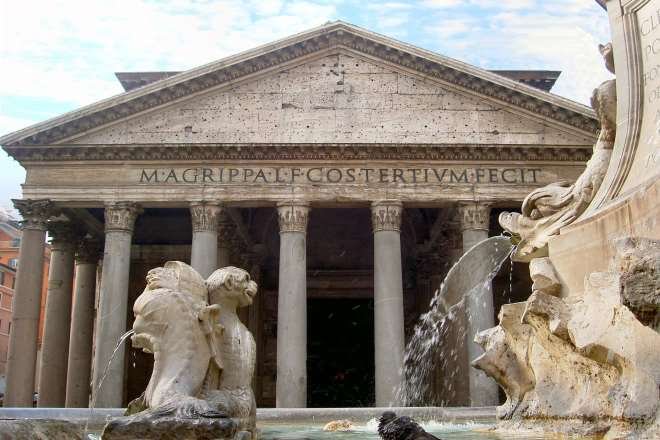 Fountain In Front Of Pantheon, Rome