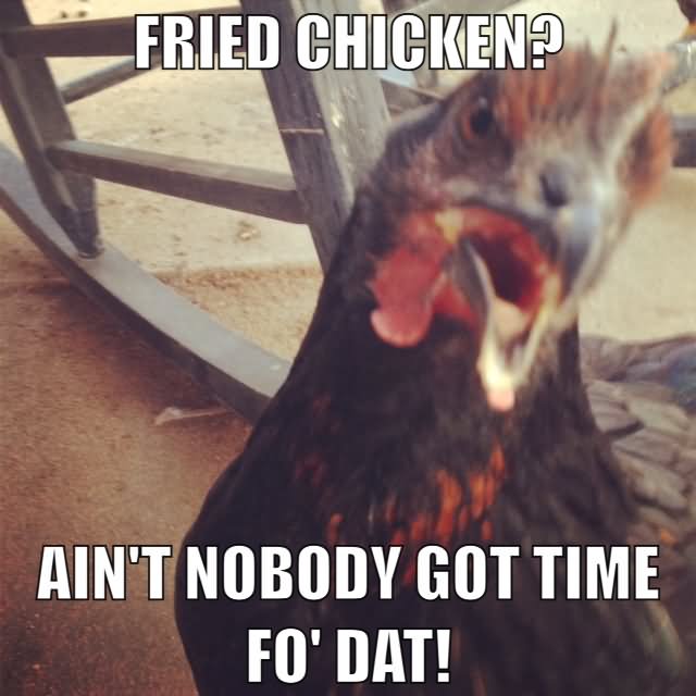 Fried Chicken Ain't Nobody Got Time Fo' Dat Funny Chicken Meme Picture