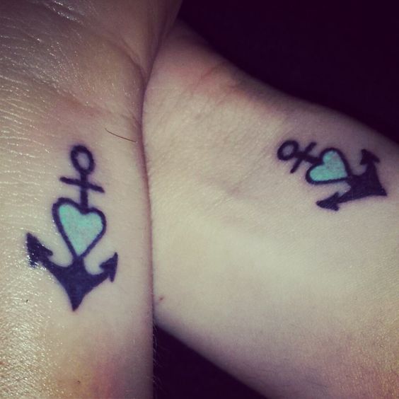 Friendship Anchor Tattoos On Wrists