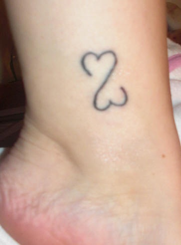 Friendship Heart Tattoo On Ankle