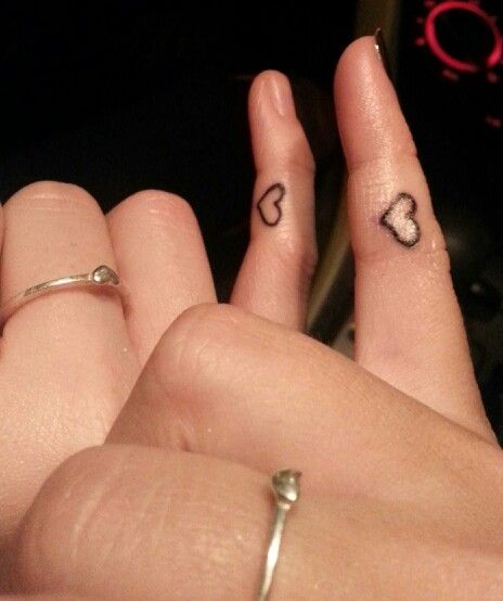 Friendship Heart Tattoos On Fingers