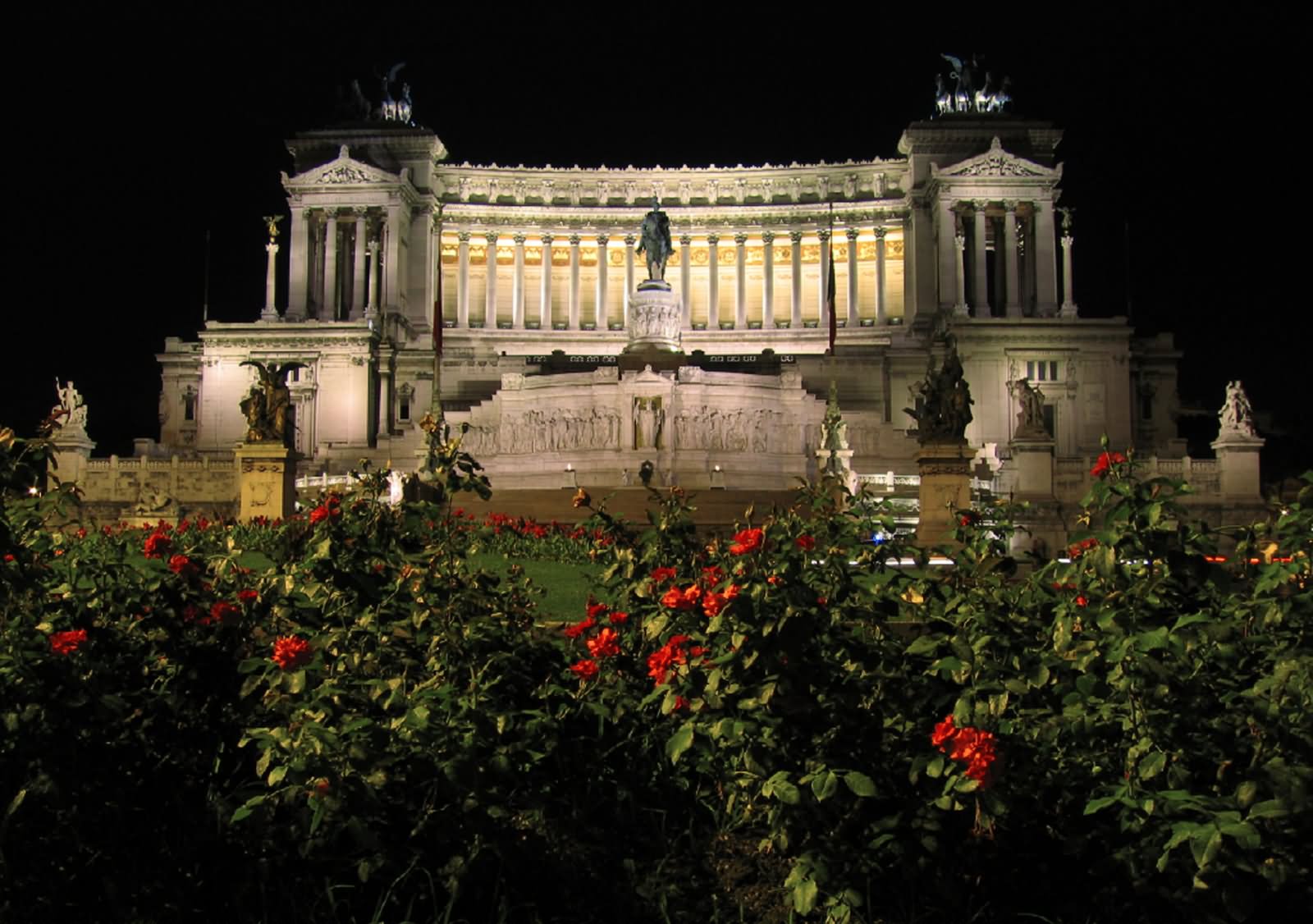 Front Image Of Altare della Patria At Night