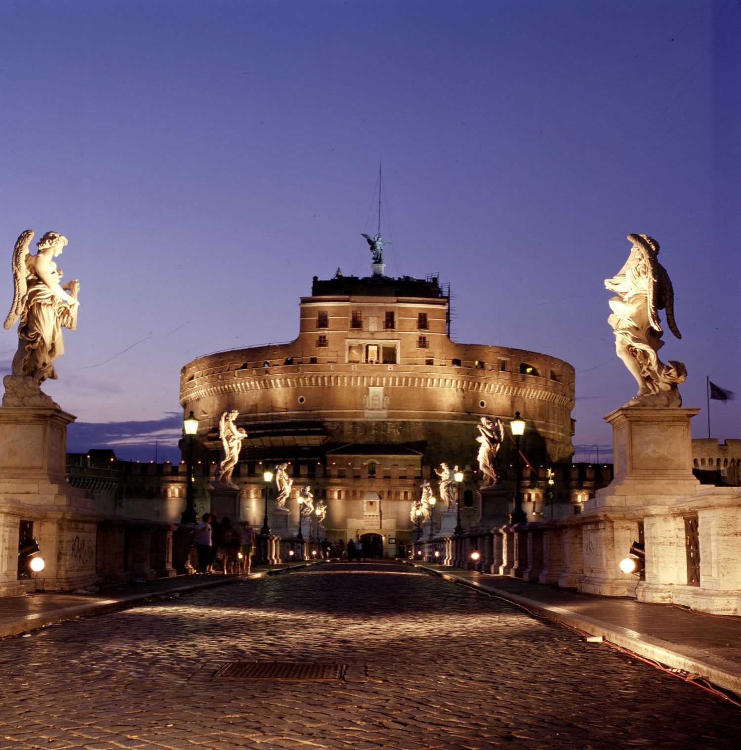 Front View Of Castel Sant'Angelo Night Picture