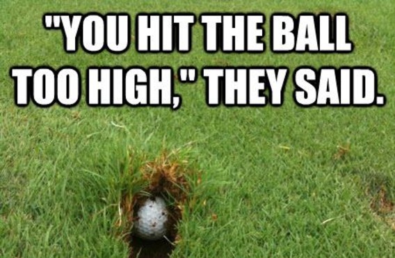 Funny Golf Meme You Hit The Ball Too High They Said Picture