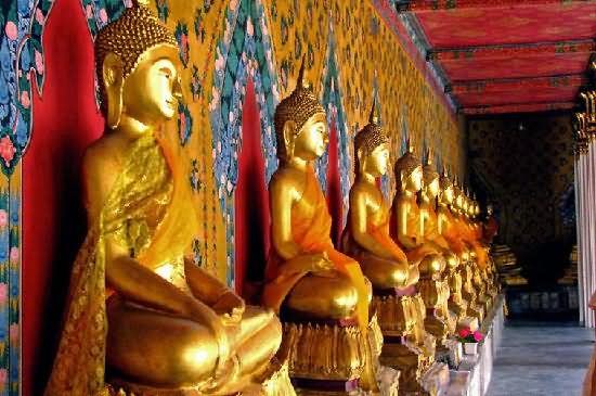 Golden Buddhas Inside Wat Arun Temple