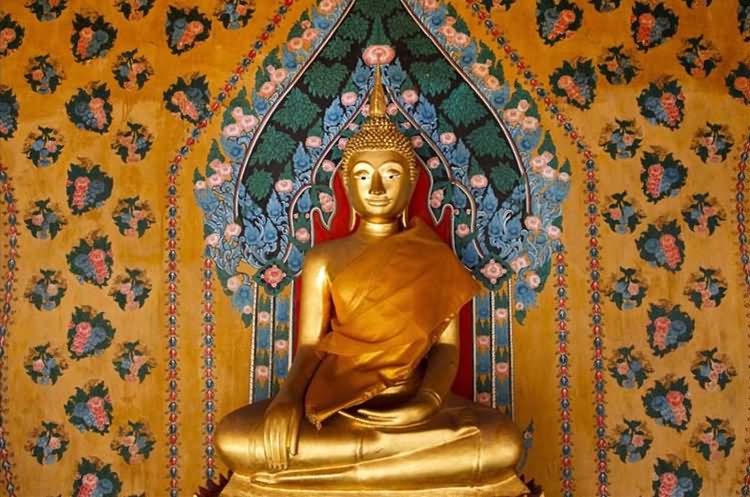 Golden Lord Buddha Statue Inside Wat Arun Temple