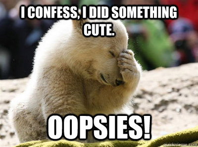 I Confess I Did Something Cute Funny Bear Meme Picture