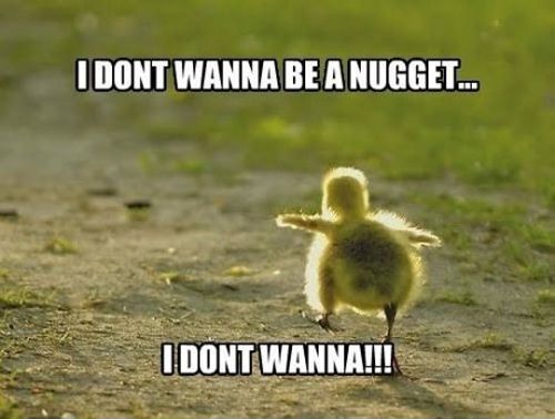 I Don't Wanna Be A Nugget Funny Chicken Meme Image