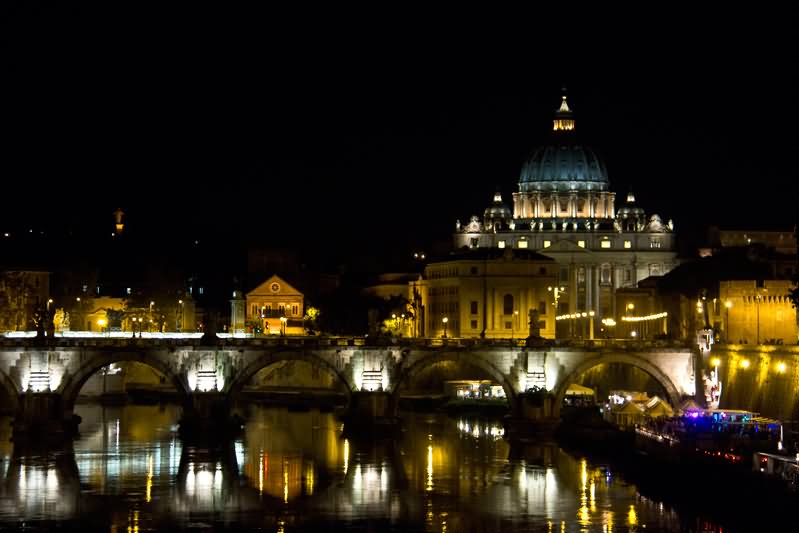 Incredible Night View Of St. Peter's Basilica