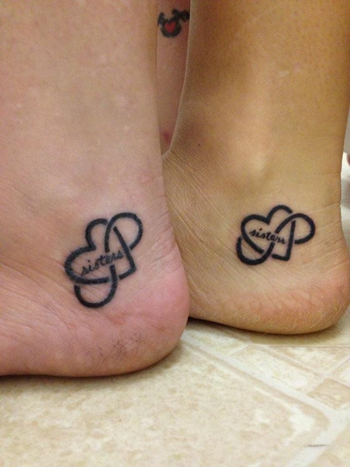Infinity Heart Friendship Tattoos On Heel