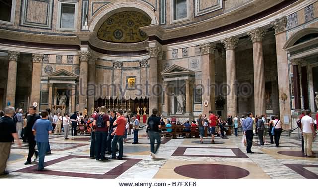 Interior Of The Pantheon In Rome, Italy