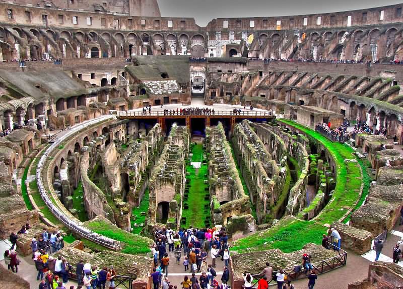 Large Number Of People Inside The Colosseum
