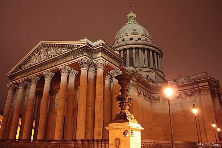 Left View Of Pantheon At Night