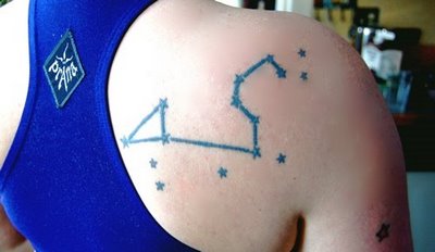 Leo Constellation Tattoo On Right Back Shoulder