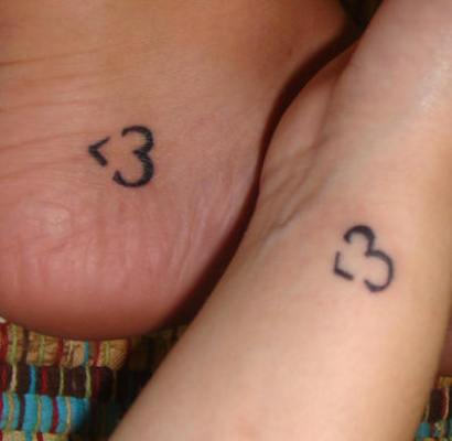 Matching Friendship Heart Tattoo For Couple