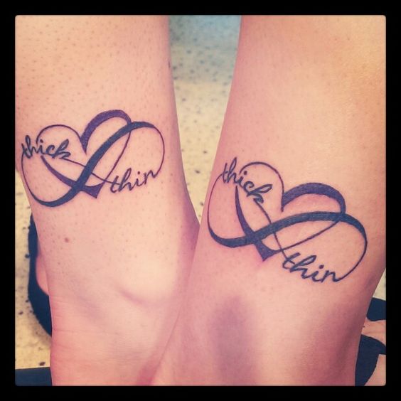 Matching Infinity Heart Friendship Tattoos