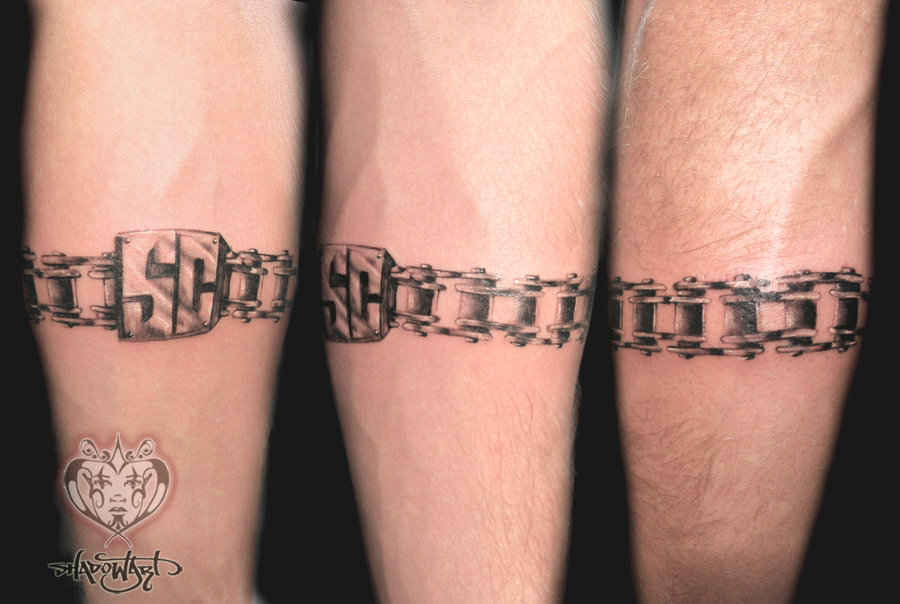 Motorcycle Chain Tattoo On Arm by Golgesoul