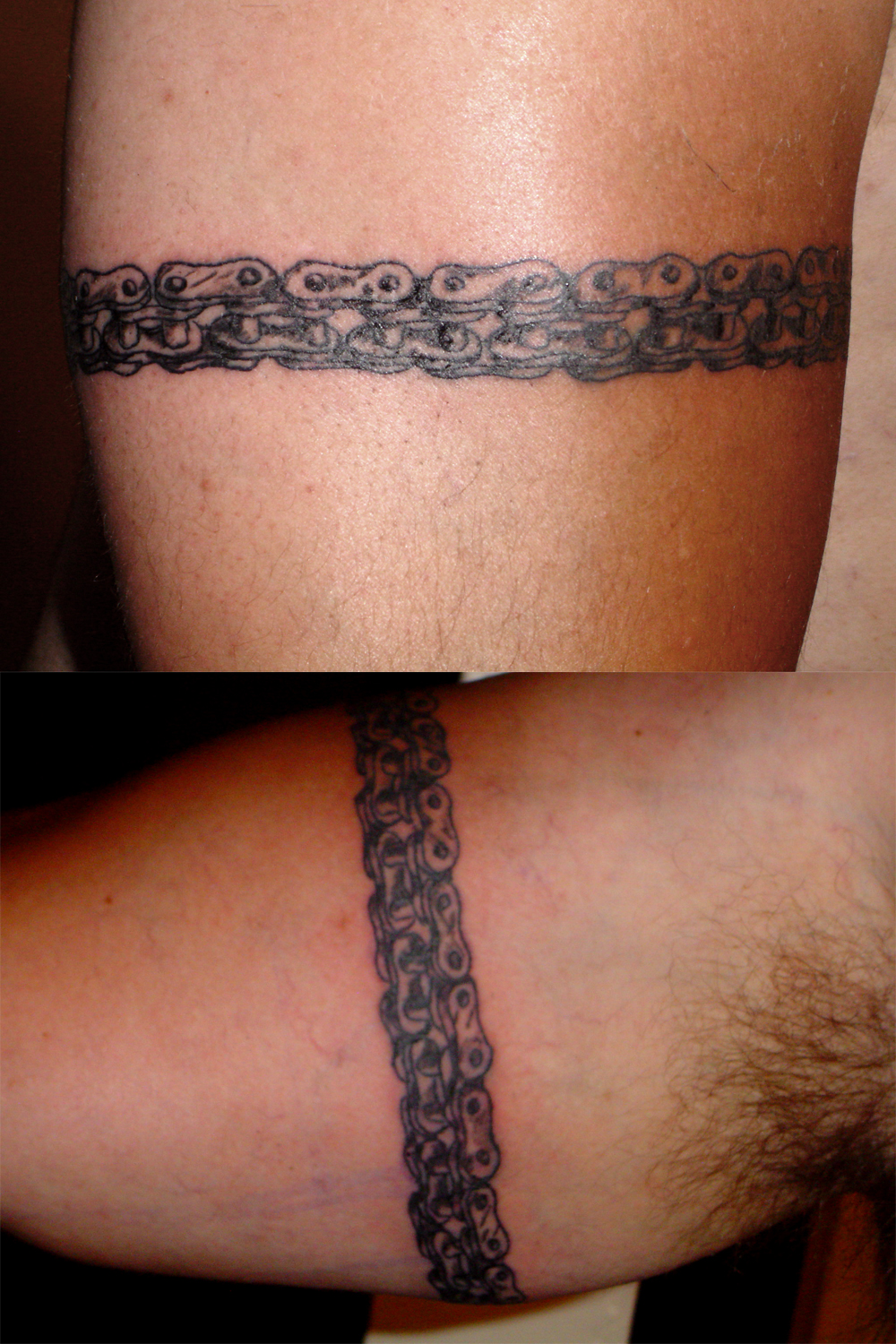 Motorcycle Chain Tattoo On Bicep
