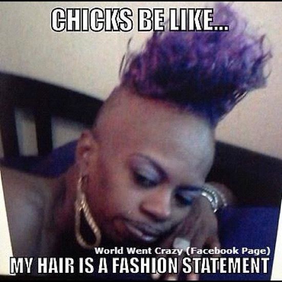 My Hair Is A Fashion Statement Funny Meme Image