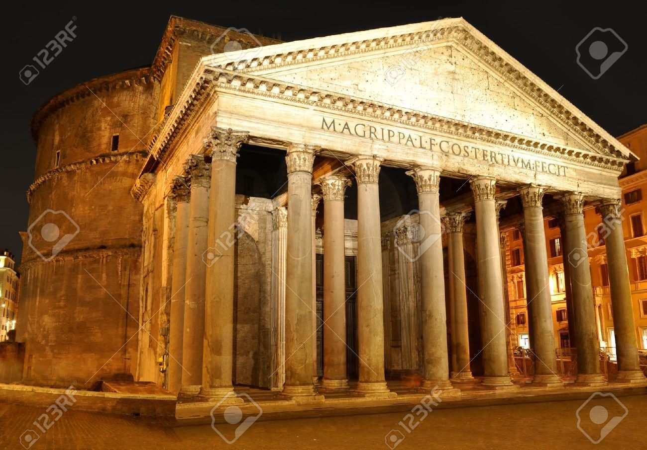 Night View Of Pantheon, Rome
