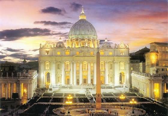 Night View Of St. Peter's Basilica