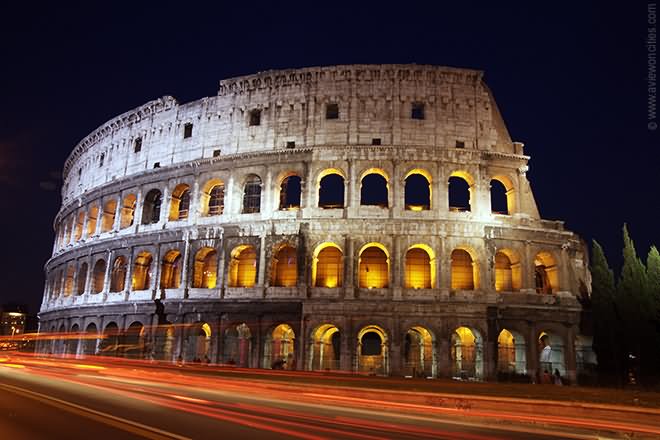 Night View Of The Colosseum, Rome