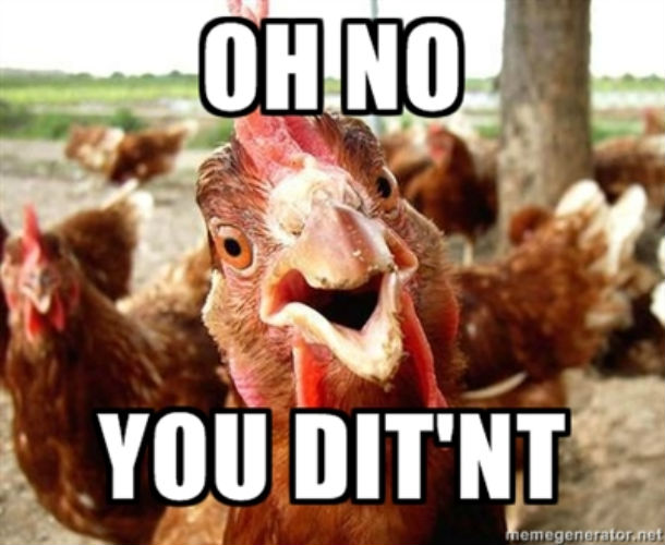 Oh No You Dit'nt Funny Chicken Meme Picture