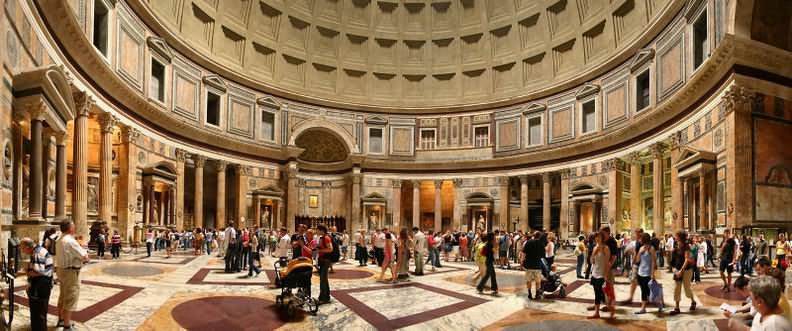 Panorama Inside View Of Pantheon