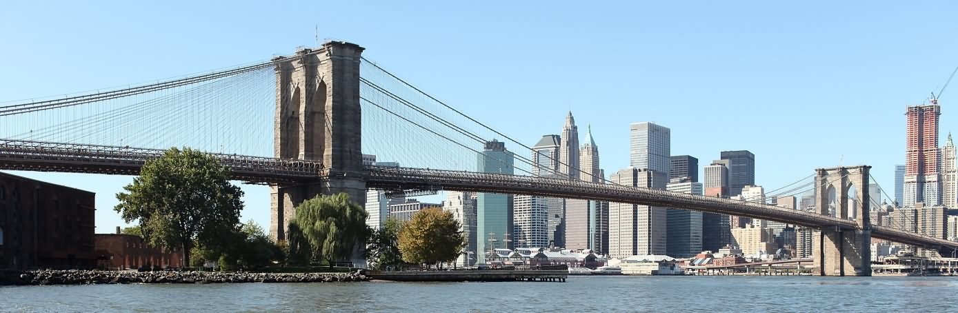 Panorama View Of Brooklyn Bridge, New York
