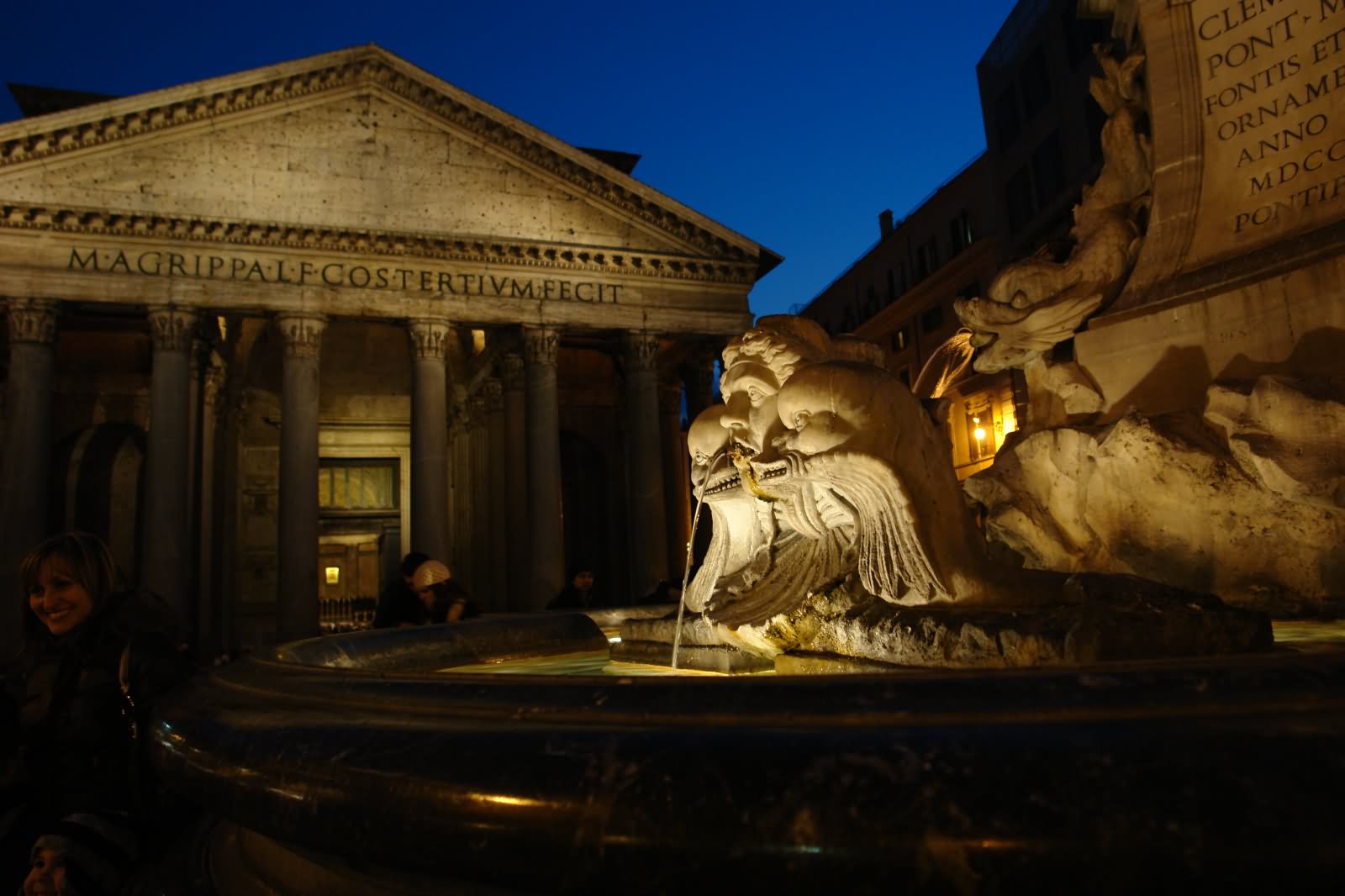 Pantheon And Fountain Night Picture