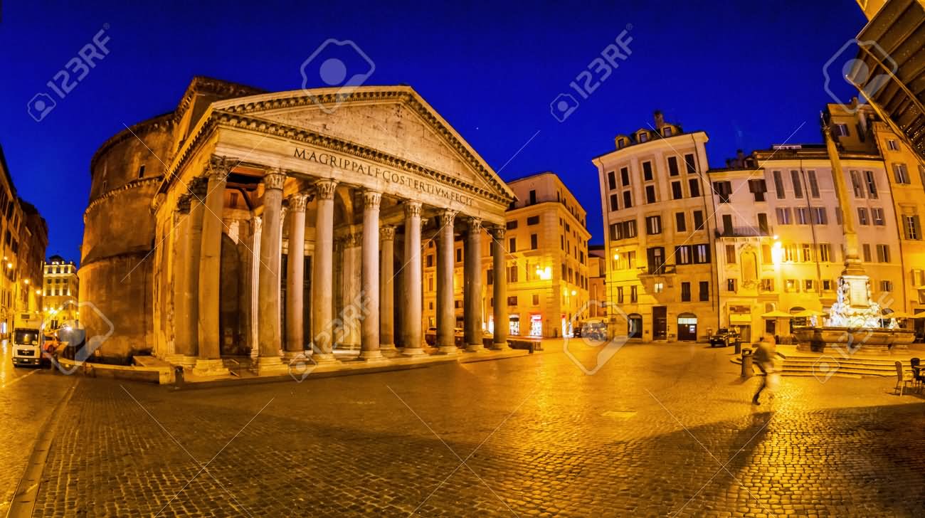 Pantheon Facade Night View