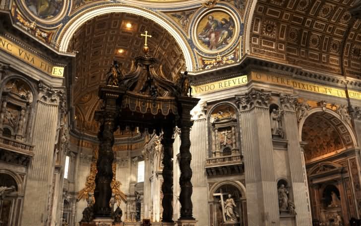 Pillars Inside St. Peter's Basilica, Vatican City