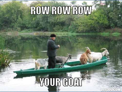 Row Row Row Your Goat Funny Meme Picture