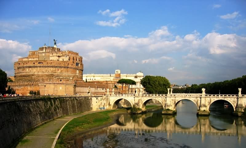 Side View Of Castel Sant'Angelo In Rome
